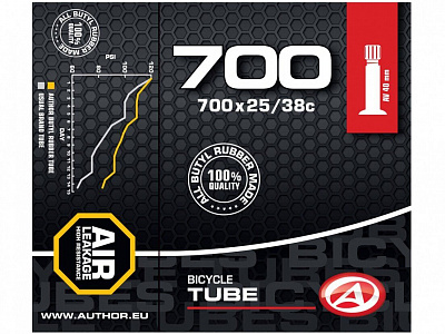 Камера велосипедная AT-CROSS-700C AV40 700x25/38C (black)